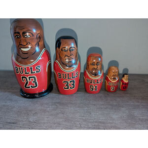 Unbranded Chicago Bulls Player Nesting Dolls One Size Red